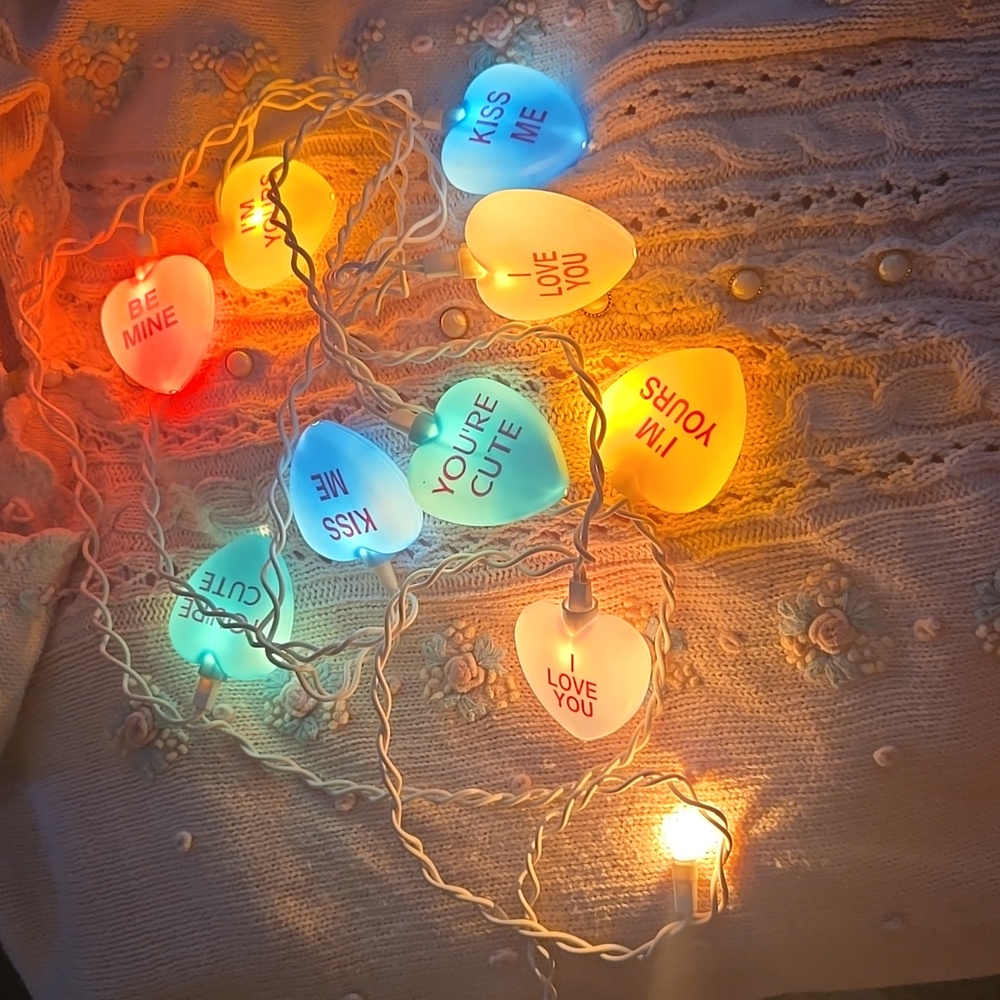 Vintage Valentine's Day Candy Heart Lights